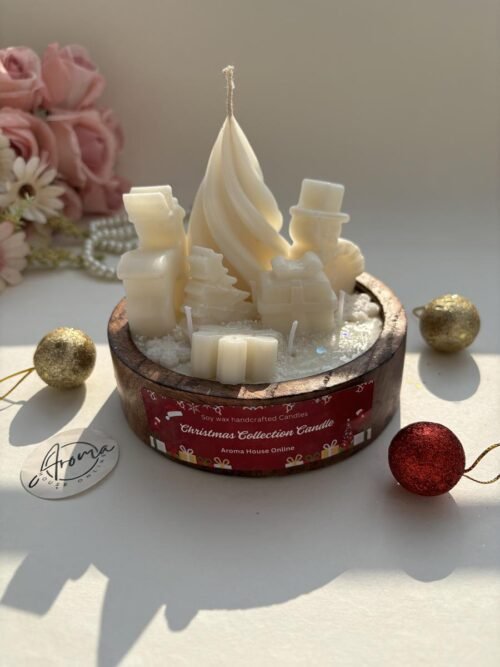 Christmas Theme Wooden Candle