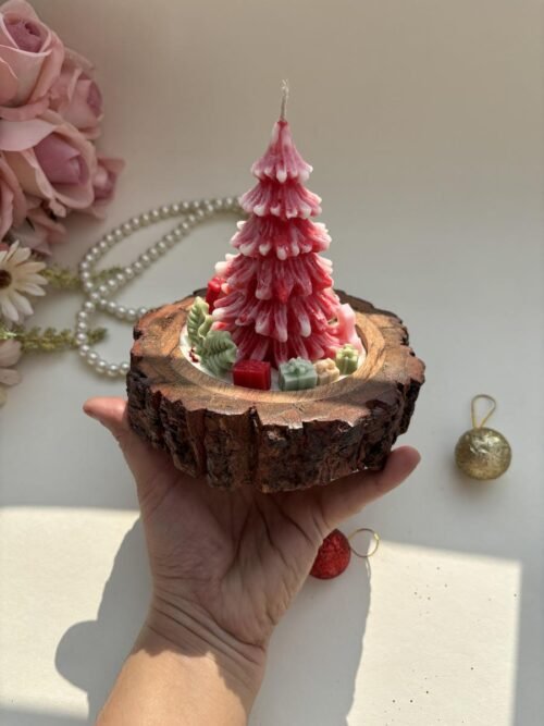 Christmas Theme Wooden Candle